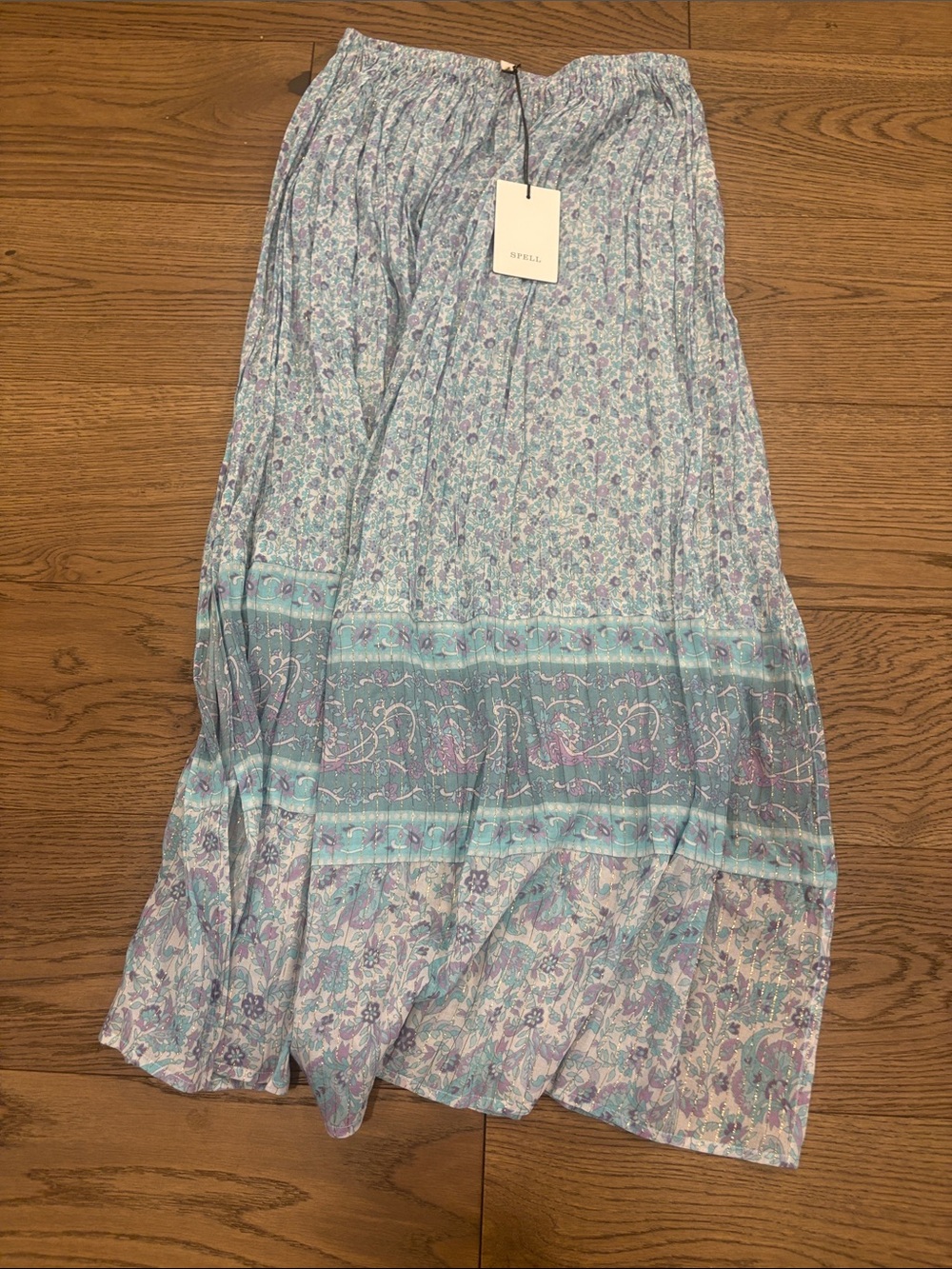 Spell Pastel Floral Paisley Maxi Skirt